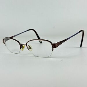 Liz Claiborne L426 01J3 Women Eyeglasses Frame Brown Plastic Half Rim 135 mm